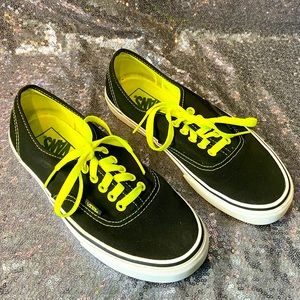 Authentic Vans Sneakers black and neon yellow